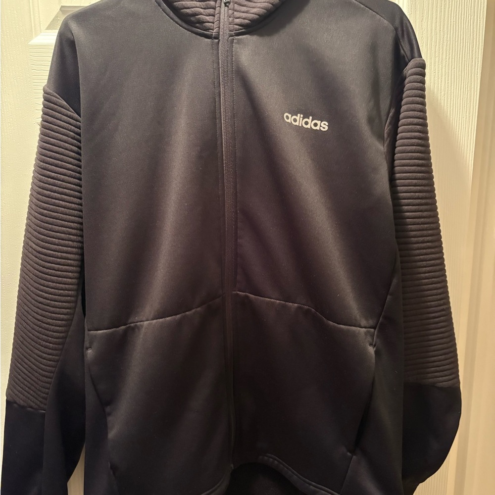 adidas Black Zip Up Sweater